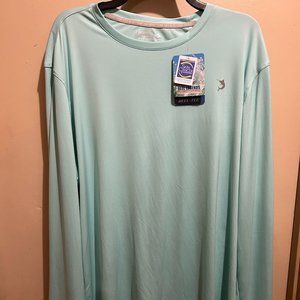 Reel Legends Men's UPF40 Long SLV SZ L Shirt Reel-Tec Featherweight Aqua Sky NEW